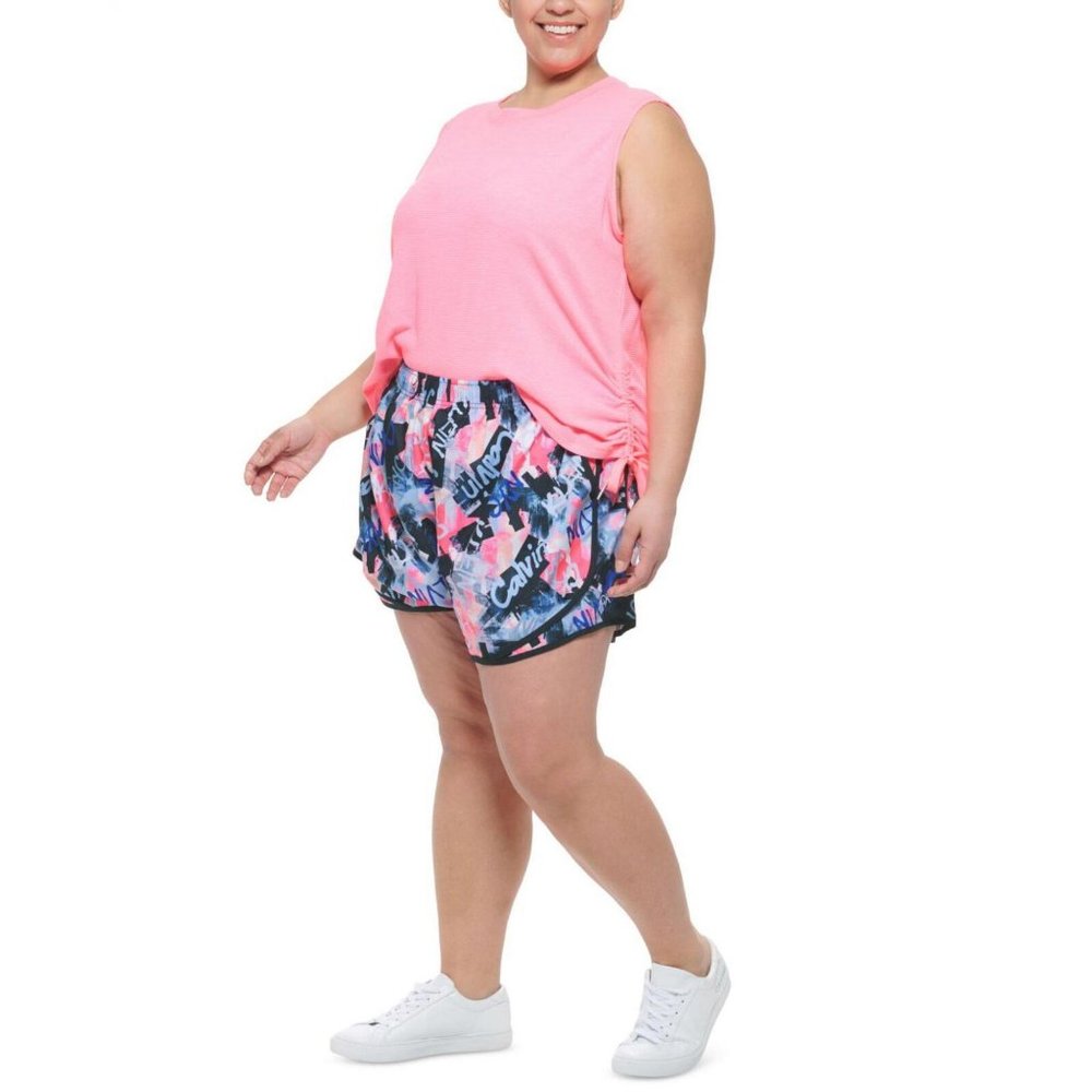 NWT Calvin Klein Plus Size Printed Running Shorts PF2X8769 3X Bold Blue - Picture 4 of 5